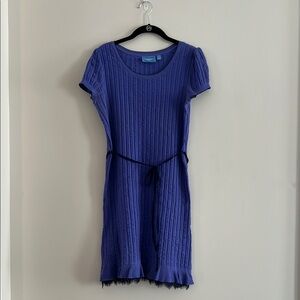 Simply Vera Vera Wang Scalloped Lace Hem Royal Blue Mini Dress Size S